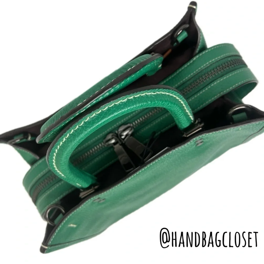 Coach Green Grass 25 Rare Glovetanned Leather Rogue Bag - Picture 6 of 16